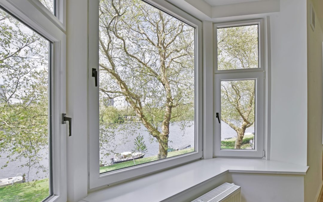 Bright room with scenic river view