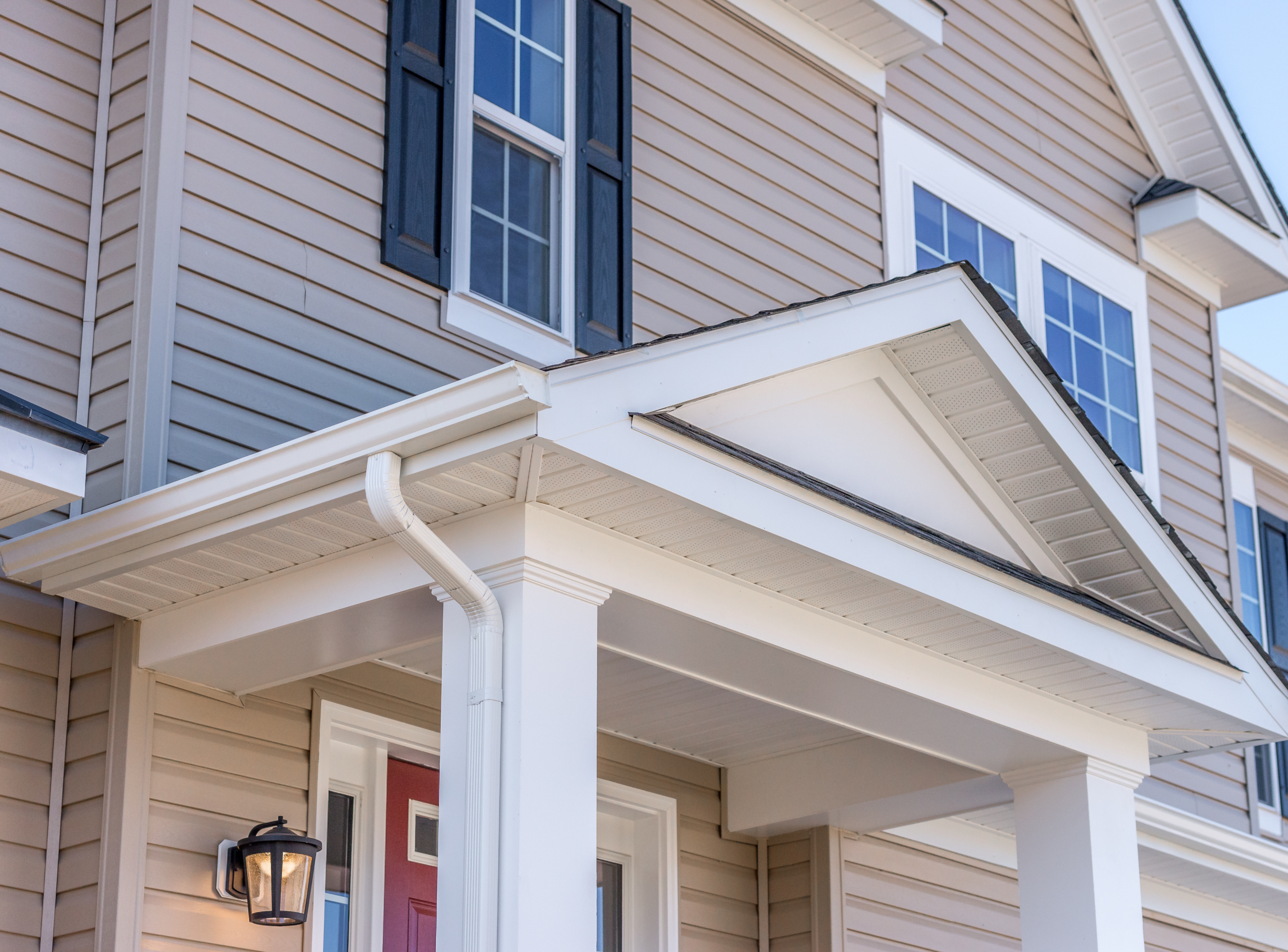 a window with shutters on a building