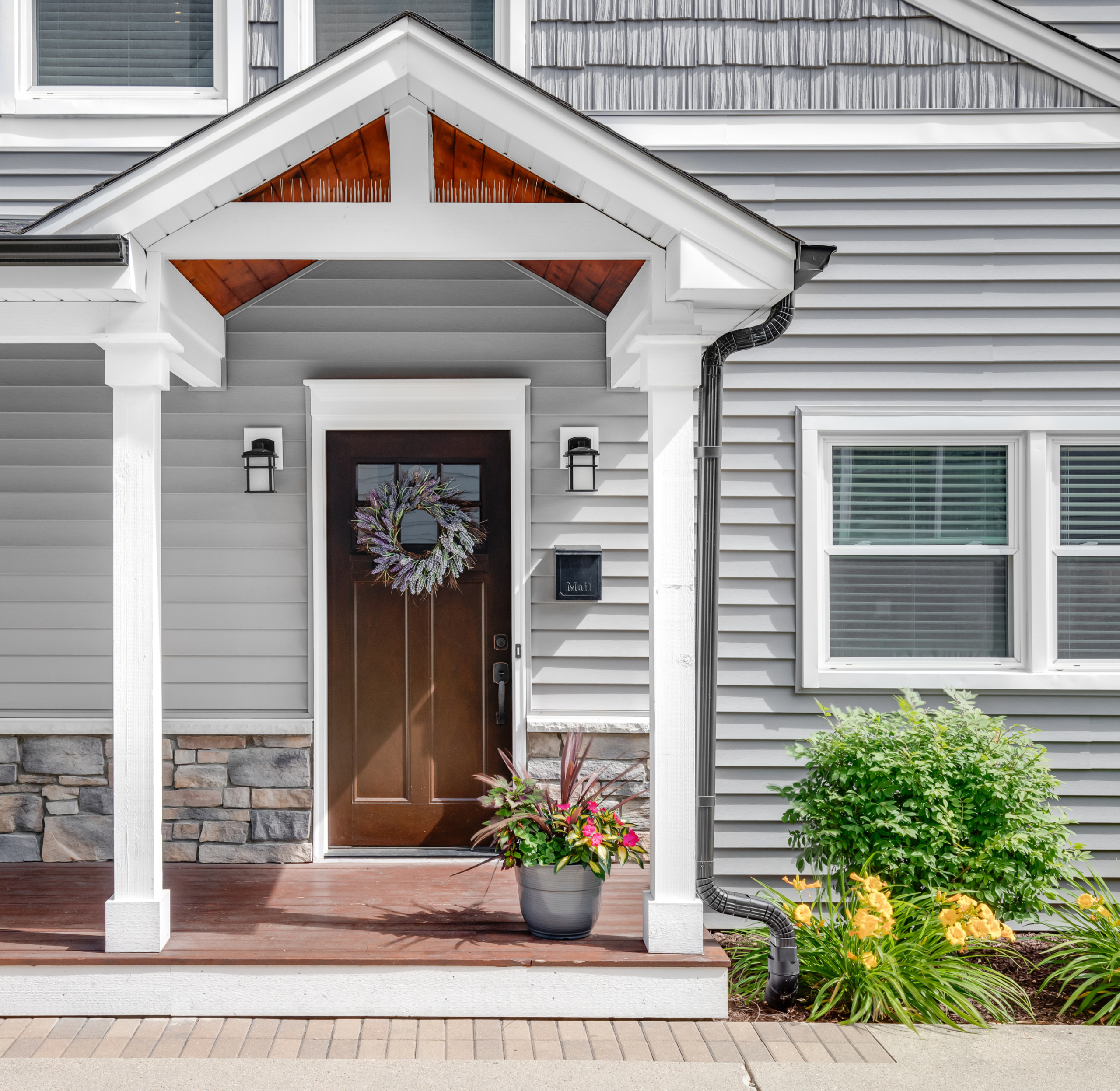 a house with a white window