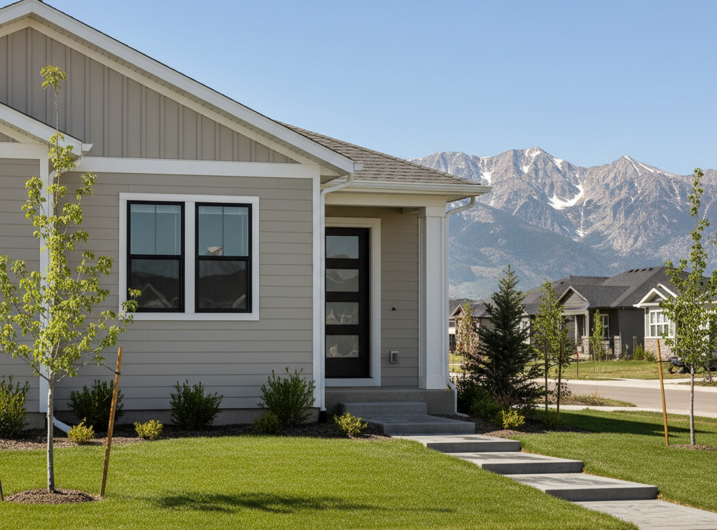 a house with a white window