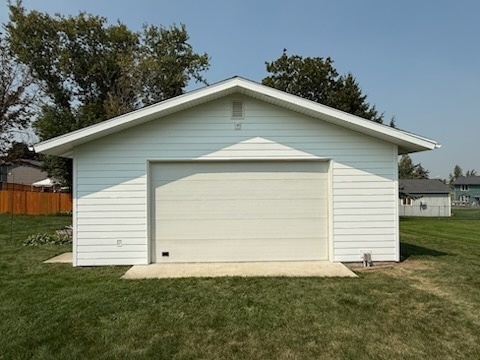 White house with garage door